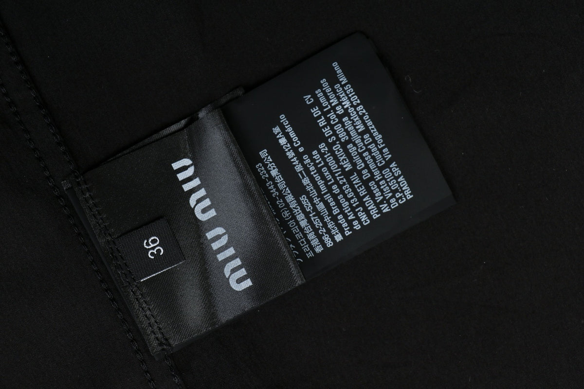 Miu Miu 26FW Small Logo Long-Sleeve Shirt | Black