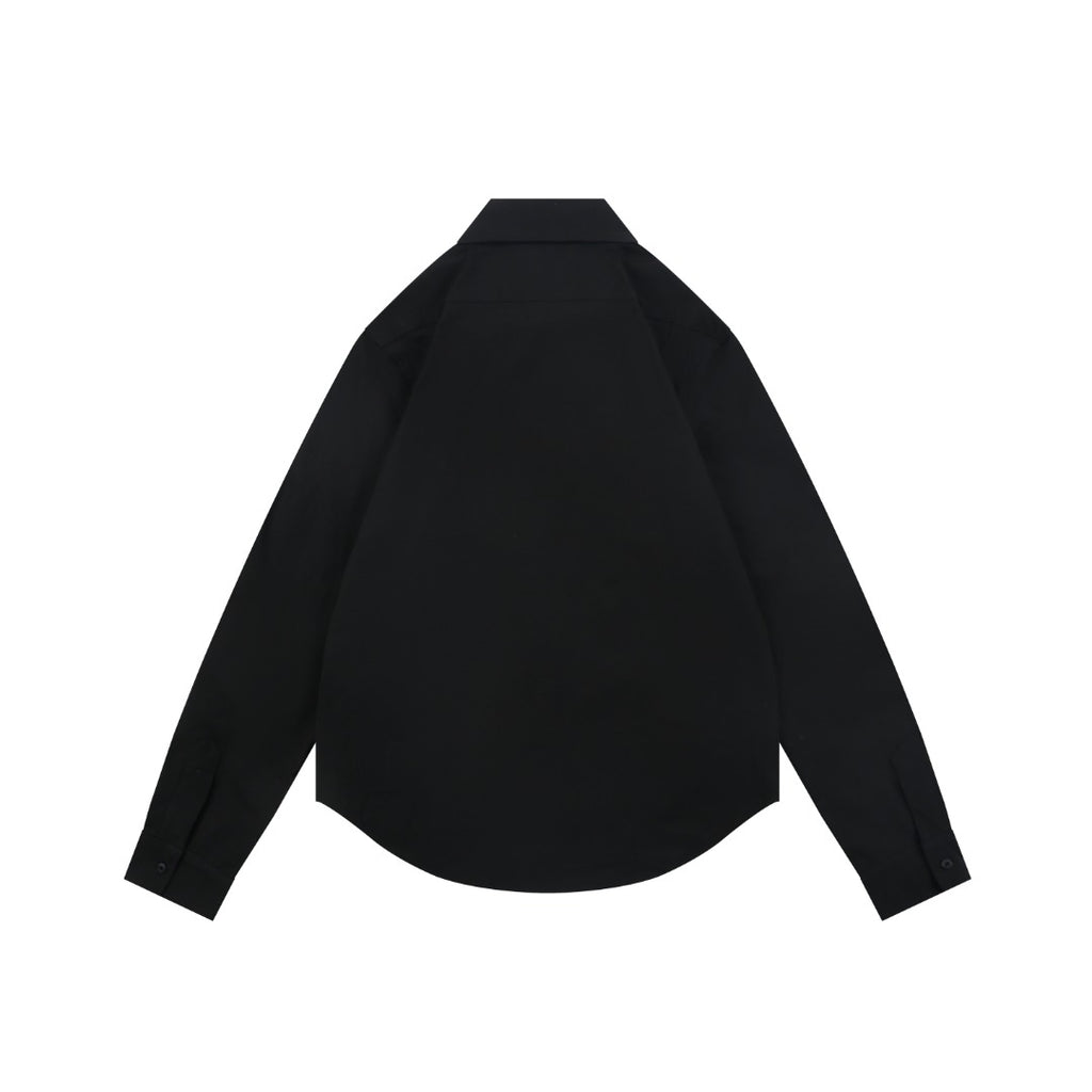 Miu Miu 26FW Small Logo Long-Sleeve Shirt | Black