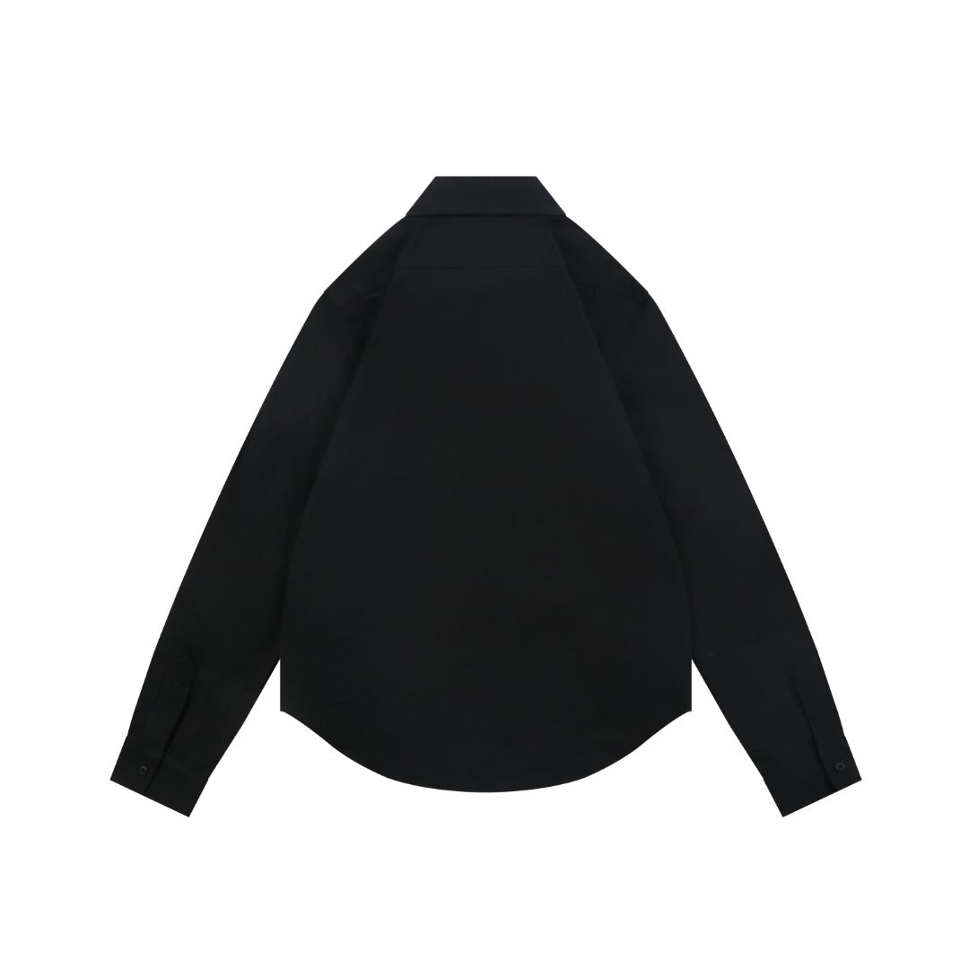 Miu Miu 26FW Small Logo Long-Sleeve Shirt | Black
