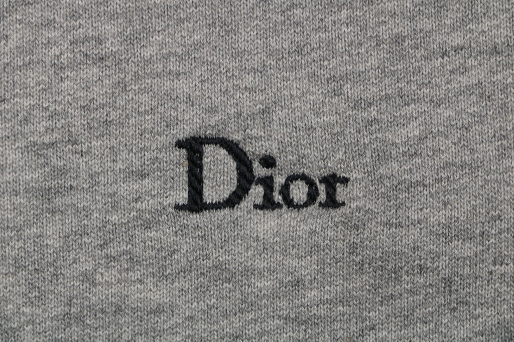 Dior Two-Tone Colorblock Small Script Logo Crew Neck Sweatshirt | Grey / Navy
