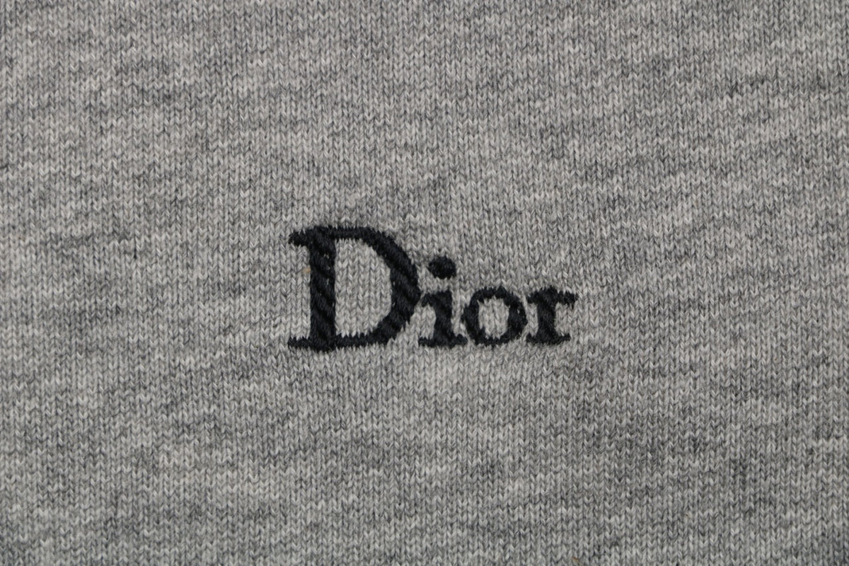 Dior Two-Tone Colorblock Small Script Logo Crew Neck Sweatshirt | Grey / Navy