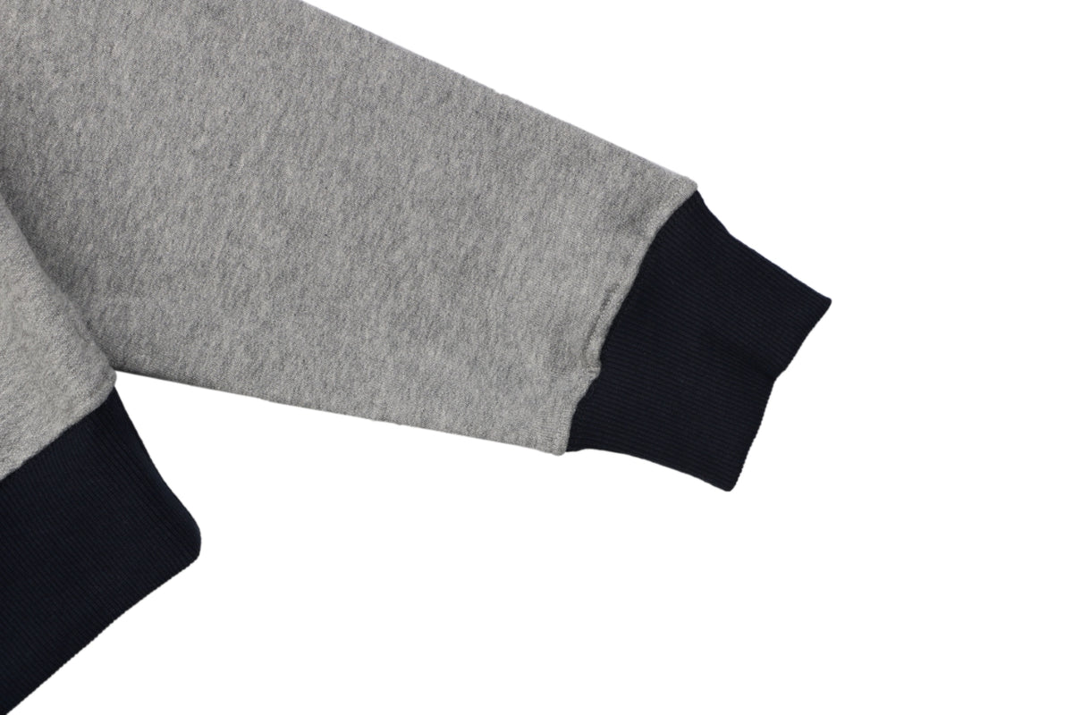 Dior Two-Tone Colorblock Small Script Logo Crew Neck Sweatshirt | Grey / Navy