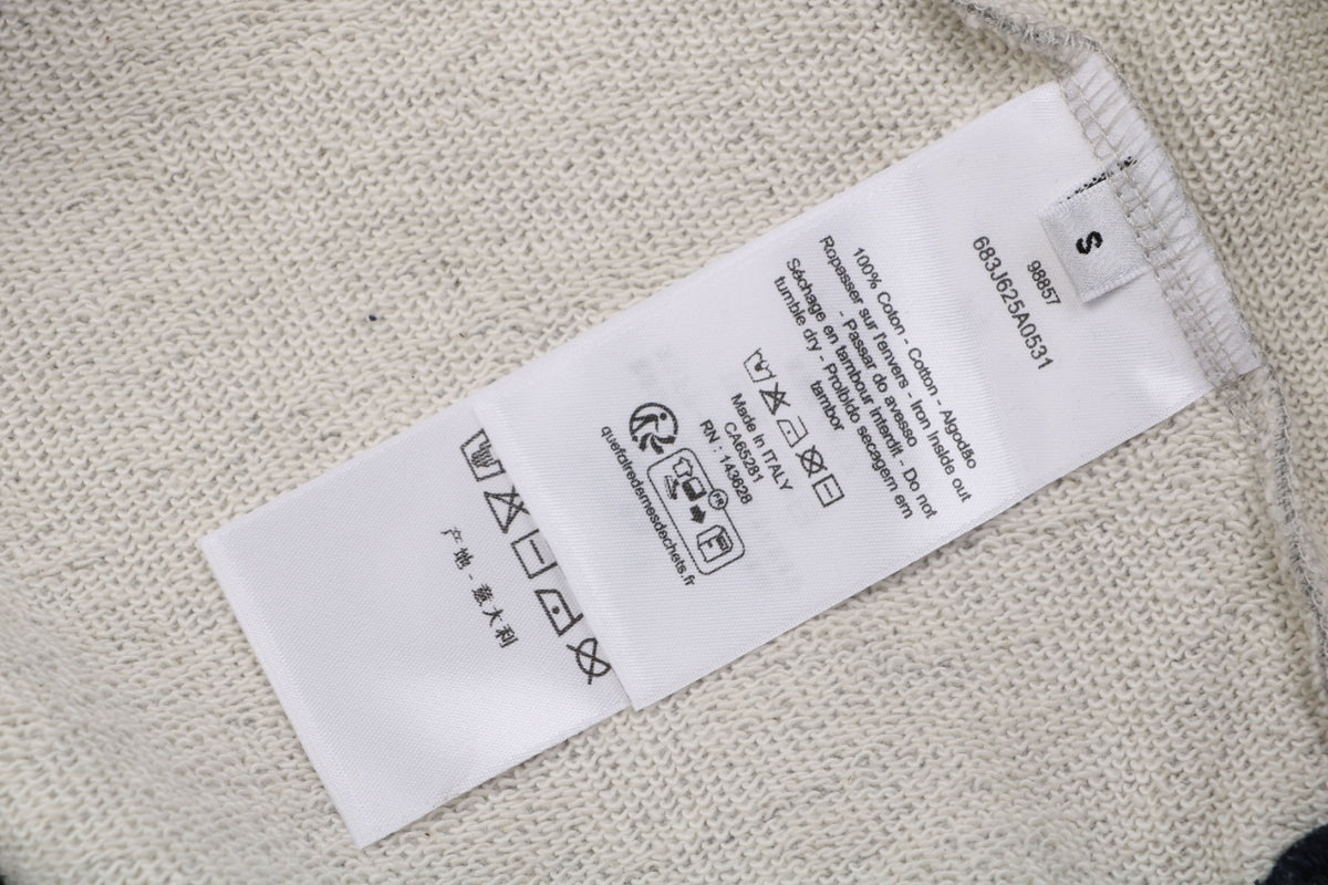 Dior Two-Tone Colorblock Small Script Logo Crew Neck Sweatshirt | Grey / Navy