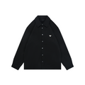 Prada Triangle Logo Plaque Chest Pocket Long-Sleeve Shirt | Black