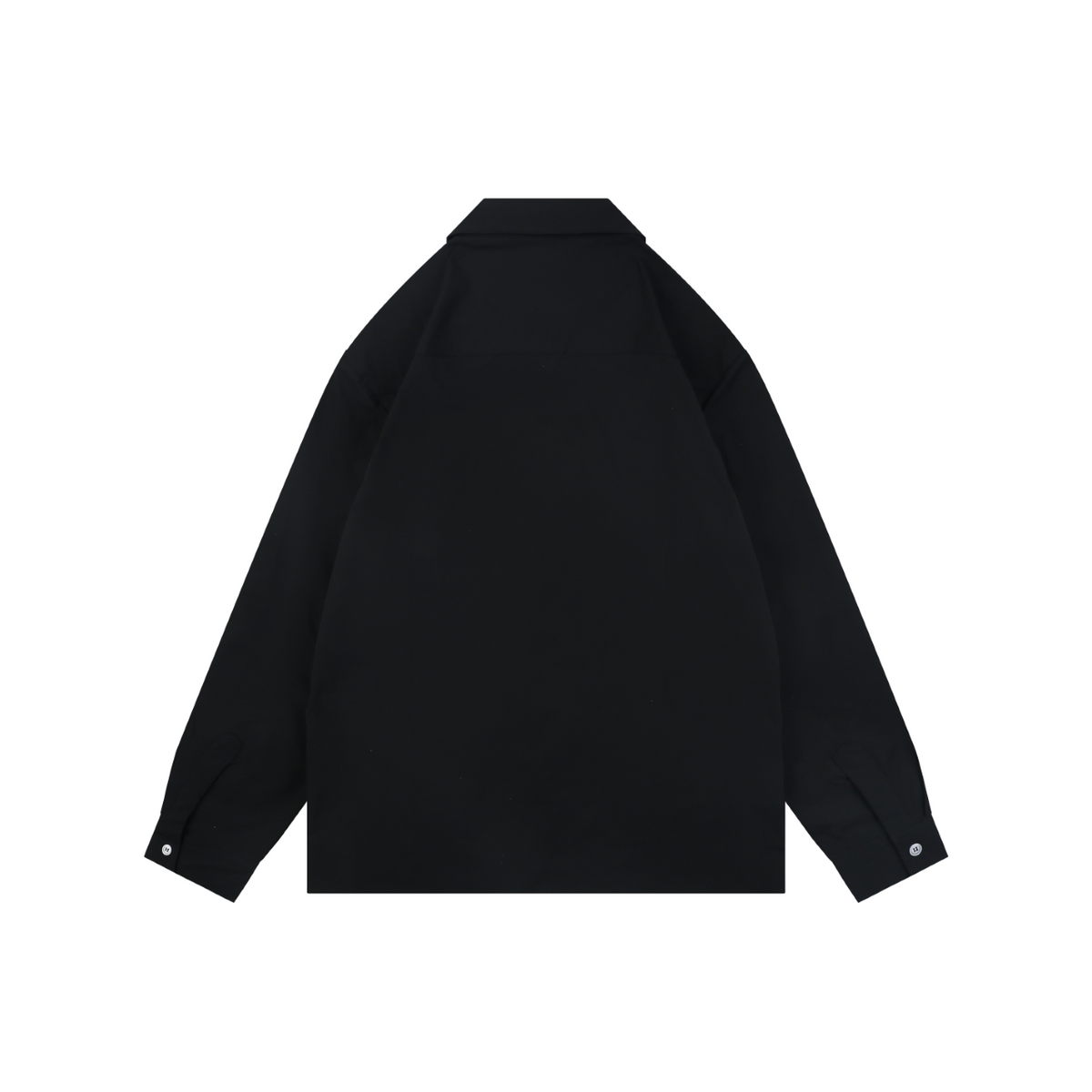 Prada Triangle Logo Plaque Chest Pocket Long-Sleeve Shirt | Black