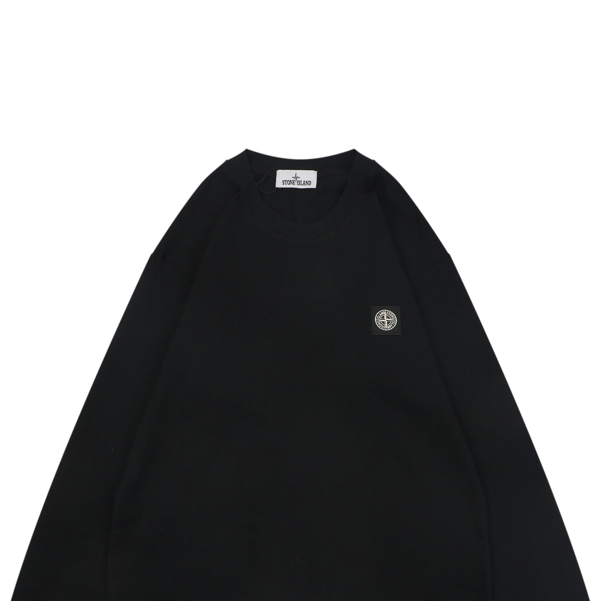 Stone Island Small Square Compass Badge Embroidered Long Sleeve T-Shirt | Black | SI-SQ-CMB-EMB-LS-TEE-BLK