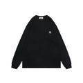 Stone Island Small Square Compass Badge Embroidered Long Sleeve T-Shirt | Black | SI-SQ-CMB-EMB-LS-TEE-BLK
