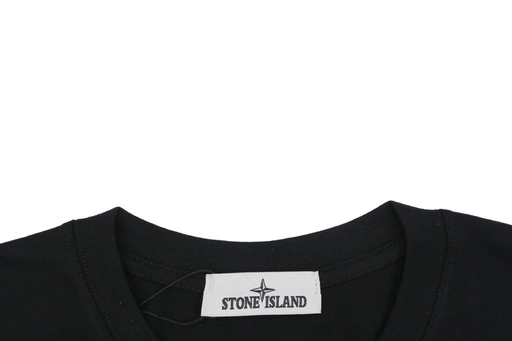 Stone Island Small Square Compass Badge Embroidered Long Sleeve T-Shirt | Black | SI-SQ-CMB-EMB-LS-TEE-BLK