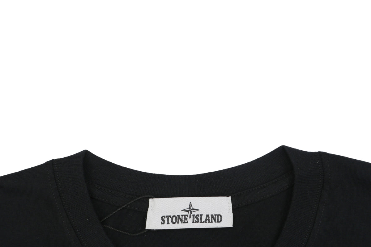 Stone Island Small Square Compass Badge Embroidered Long Sleeve T-Shirt | Black | SI-SQ-CMB-EMB-LS-TEE-BLK