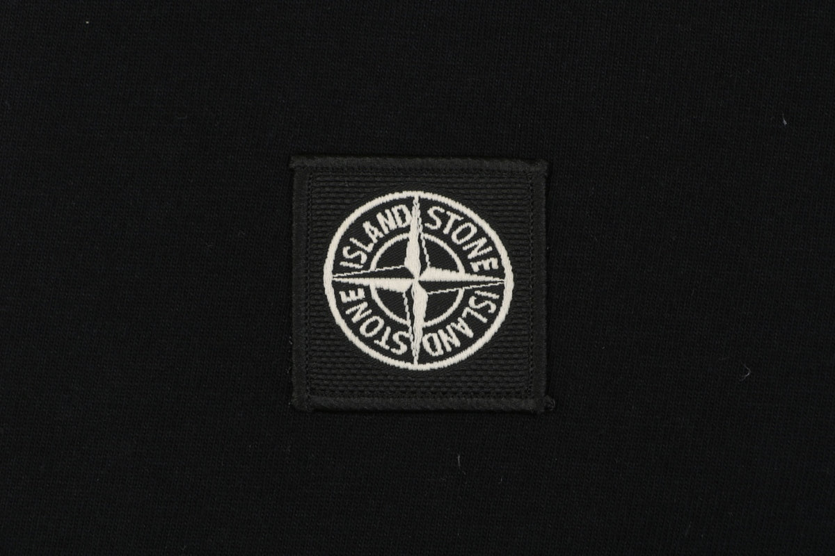 Stone Island Small Square Compass Badge Embroidered Long Sleeve T-Shirt | Black | SI-SQ-CMB-EMB-LS-TEE-BLK