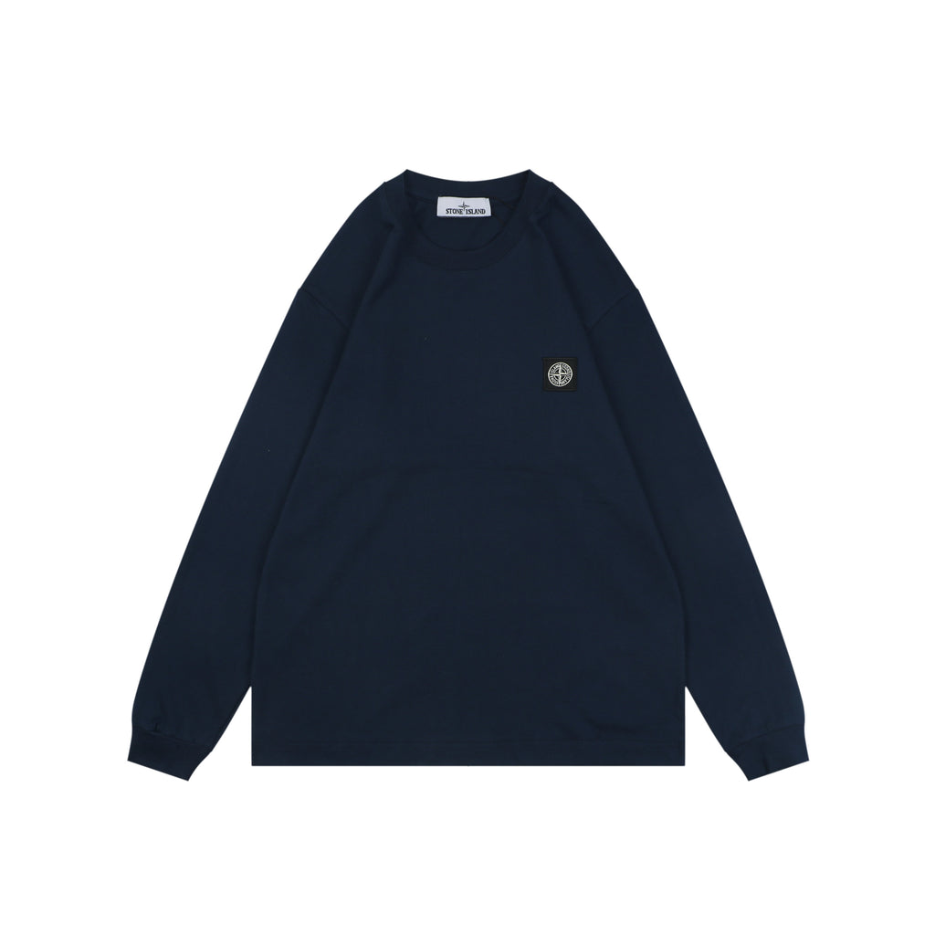 Stone Island Small Square Compass Badge Embroidered Long Sleeve T-Shirt | Navy | SI-SQ-CMB-EMB-LS-TEE-NVY