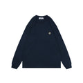 Stone Island Small Square Compass Badge Embroidered Long Sleeve T-Shirt | Navy | SI-SQ-CMB-EMB-LS-TEE-NVY