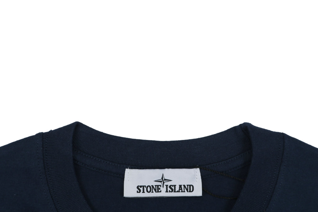 Stone Island Small Square Compass Badge Embroidered Long Sleeve T-Shirt | Navy | SI-SQ-CMB-EMB-LS-TEE-NVY