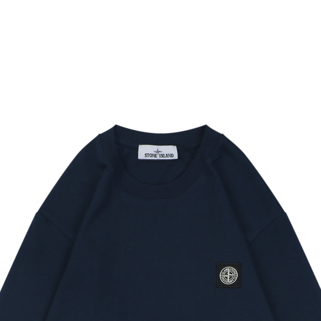 Stone Island Small Square Compass Badge Embroidered Long Sleeve T-Shirt | Navy | SI-SQ-CMB-EMB-LS-TEE-NVY