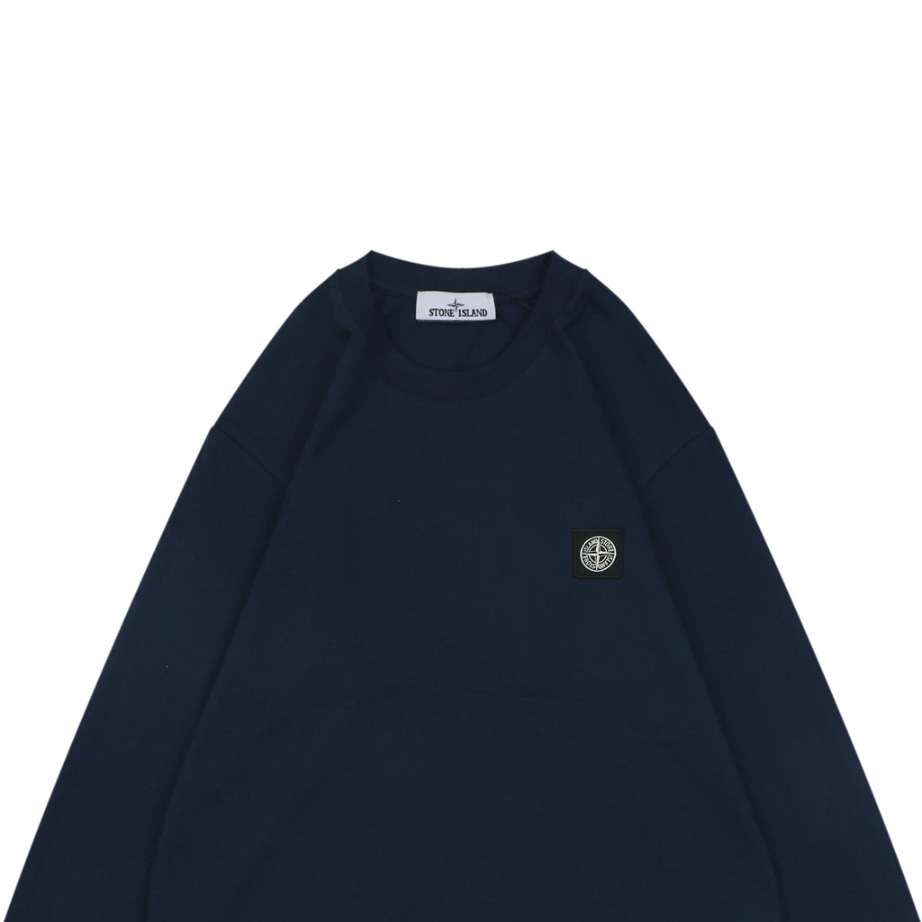 Stone Island Small Square Compass Badge Embroidered Long Sleeve T-Shirt | Navy | SI-SQ-CMB-EMB-LS-TEE-NVY