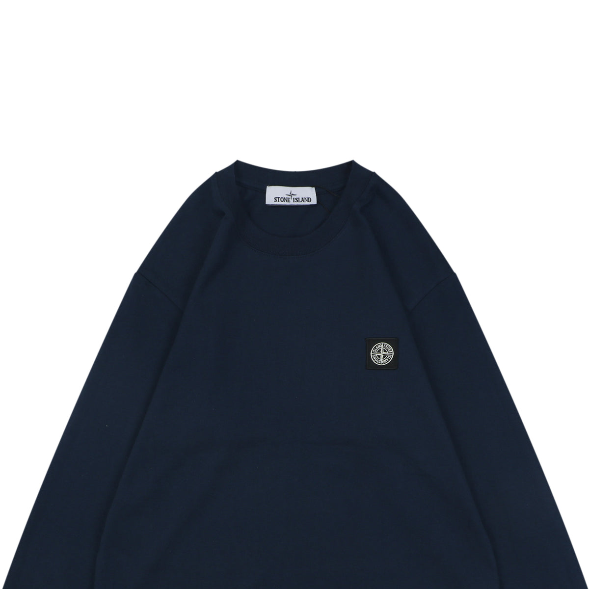 Stone Island Small Square Compass Badge Embroidered Long Sleeve T-Shirt | Navy | SI-SQ-CMB-EMB-LS-TEE-NVY