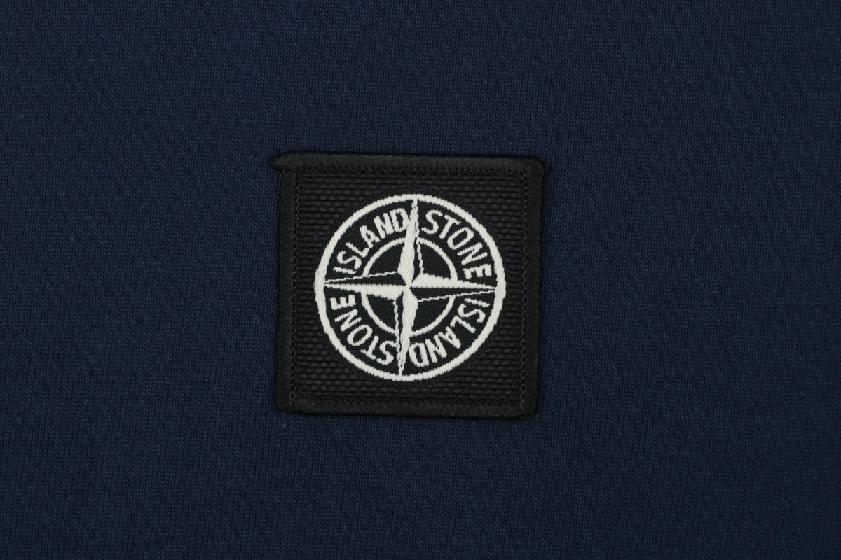 Stone Island Small Square Compass Badge Embroidered Long Sleeve T-Shirt | Navy | SI-SQ-CMB-EMB-LS-TEE-NVY