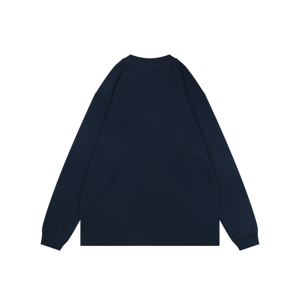 Stone Island Small Square Compass Badge Embroidered Long Sleeve T-Shirt | Navy | SI-SQ-CMB-EMB-LS-TEE-NVY