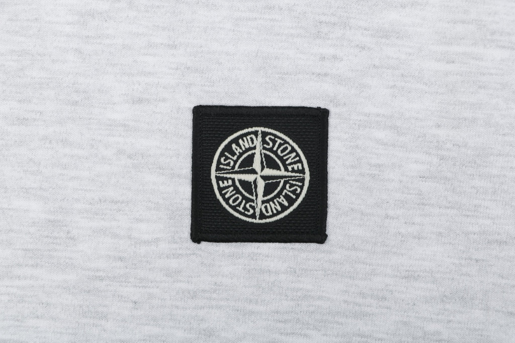 Stone Island Small Square Compass Badge Embroidered Long Sleeve T-Shirt | Light Grey | SI-SQ-CMB-EMB-LS-TEE-LGY