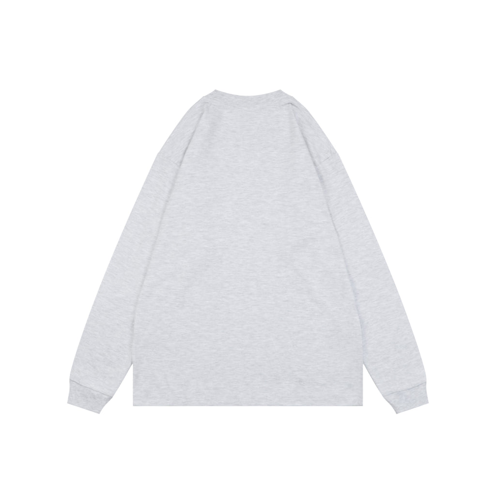 Stone Island Small Square Compass Badge Embroidered Long Sleeve T-Shirt | Light Grey | SI-SQ-CMB-EMB-LS-TEE-LGY