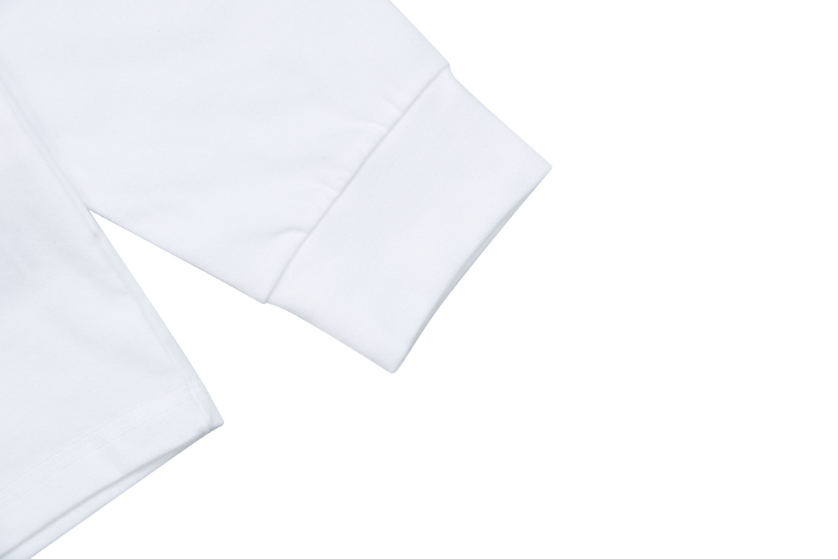 Stone Island Small Square Compass Badge Embroidered Long Sleeve T-Shirt | White | SI-SQ-CMB-EMB-LS-TEE-WHT