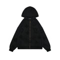 Louis Vuitton All-Over LV Monogram Terry Full-Zip Hoodie | Black | LV-AO-MON-TRY-FZ-HDY-BLK