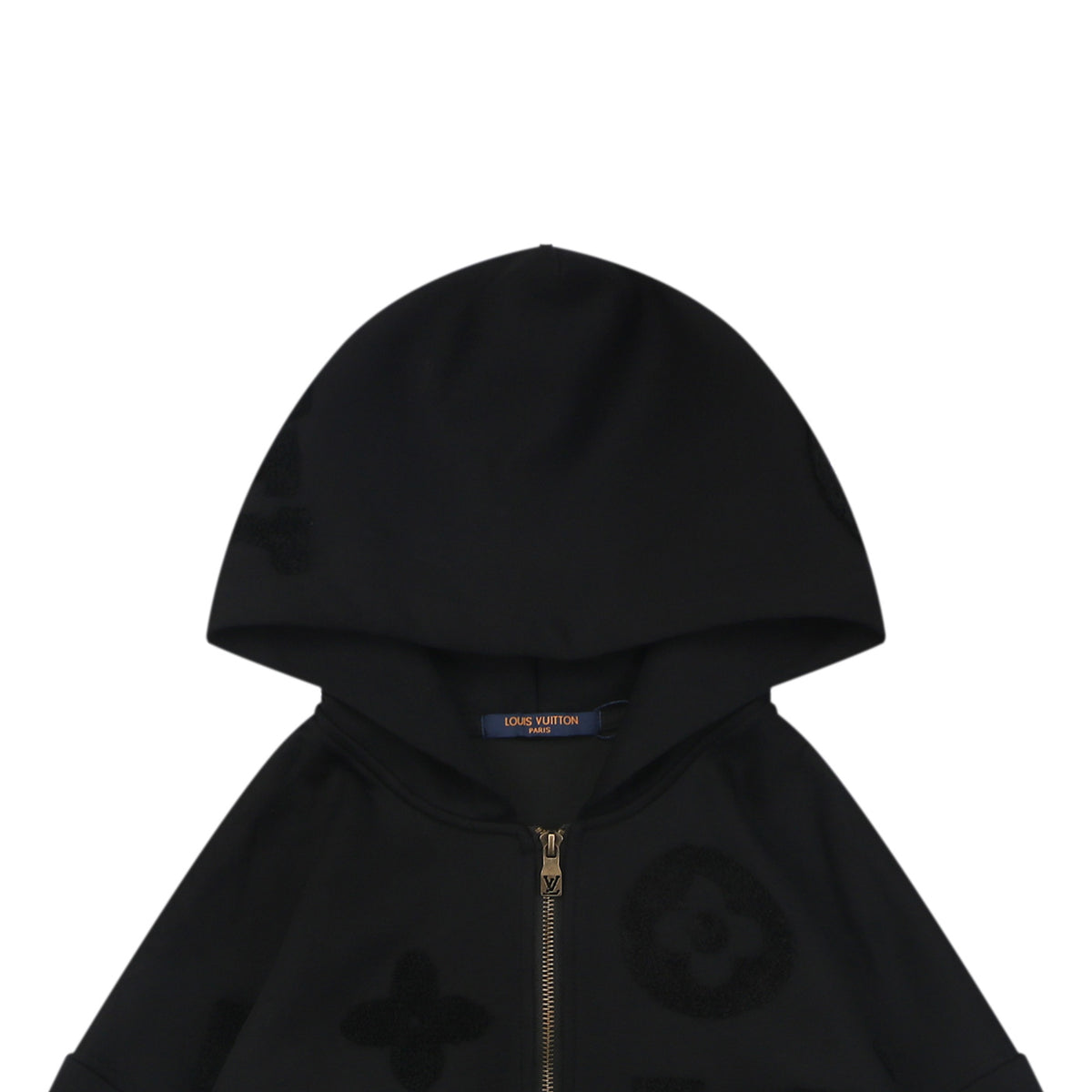 Louis Vuitton All-Over LV Monogram Terry Full-Zip Hoodie | Black | LV-AO-MON-TRY-FZ-HDY-BLK