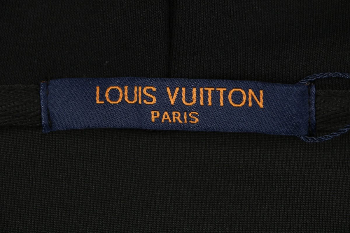 Louis Vuitton All-Over LV Monogram Terry Full-Zip Hoodie | Black | LV-AO-MON-TRY-FZ-HDY-BLK