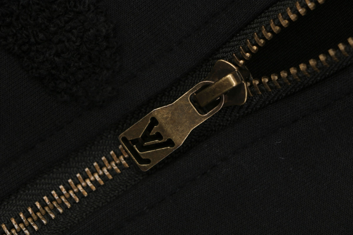 Louis Vuitton All-Over LV Monogram Terry Full-Zip Hoodie | Black | LV-AO-MON-TRY-FZ-HDY-BLK
