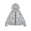 Louis Vuitton All-Over LV Monogram Terry Full-Zip Hoodie | Grey | LV-AO-MON-TRY-FZ-HDY-GRY