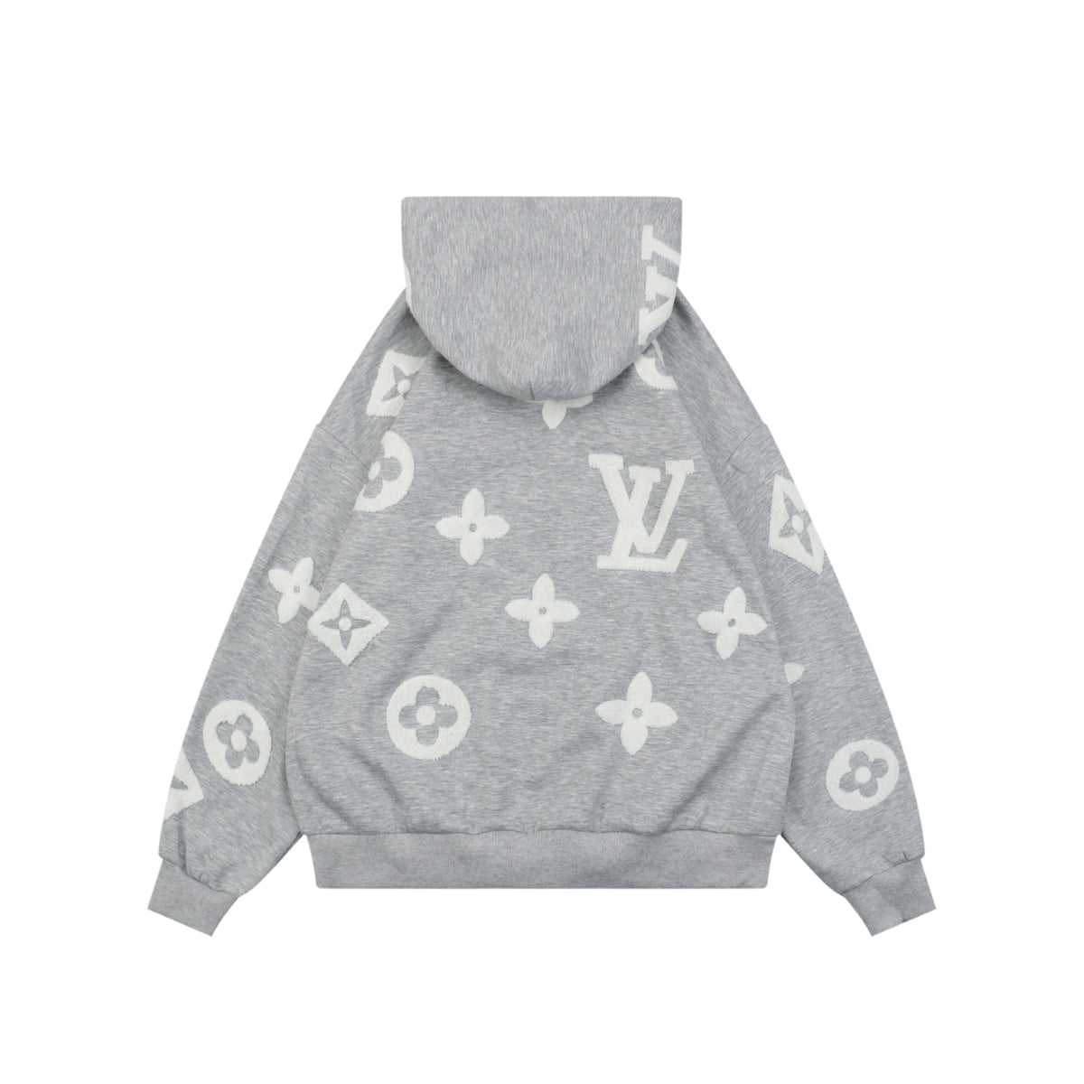 Louis Vuitton All-Over LV Monogram Terry Full-Zip Hoodie | Grey | LV-AO-MON-TRY-FZ-HDY-GRY
