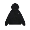 Louis Vuitton Metallic LV Monogram Small Logo Full-Zip Hoodie | Black | LV-MT-MON-SML-LGO-FZ-HDY-BLK