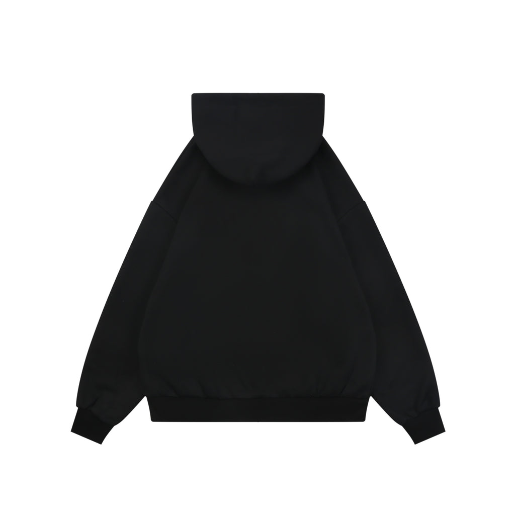 Louis Vuitton Metallic LV Monogram Small Logo Full-Zip Hoodie | Black | LV-MT-MON-SML-LGO-FZ-HDY-BLK