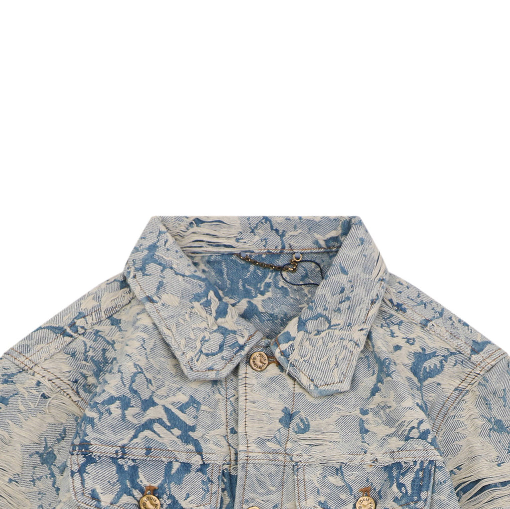 Louis Vuitton Foam Texture All-Over Print Denim Jacket | Blue | LV-FM-TEX-AOP-DNM-JKT-BLU