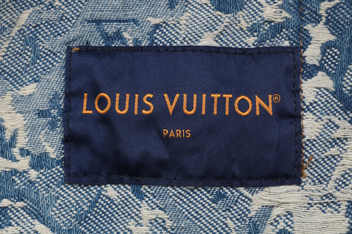 Louis Vuitton Foam Texture All-Over Print Denim Jacket | Blue | LV-FM-TEX-AOP-DNM-JKT-BLU