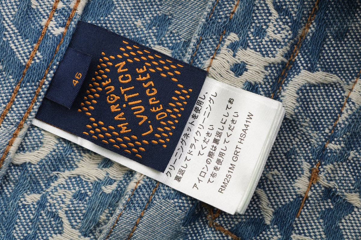 Louis Vuitton Foam Texture All-Over Print Denim Jacket | Blue | LV-FM-TEX-AOP-DNM-JKT-BLU