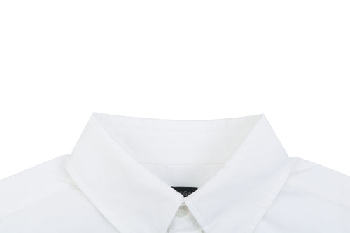 Balenciaga Dual Lion Badge Long Sleeve Shirt | White | BAL-DL-LIO-BGE-LS-SHT-WHT