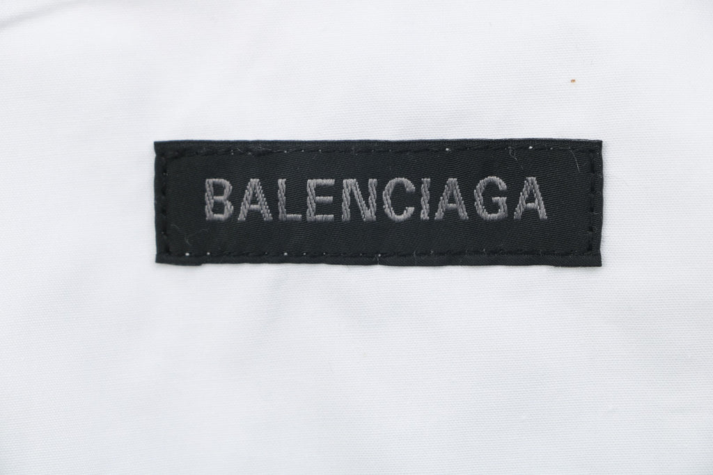 Balenciaga Dual Lion Badge Long Sleeve Shirt | White | BAL-DL-LIO-BGE-LS-SHT-WHT