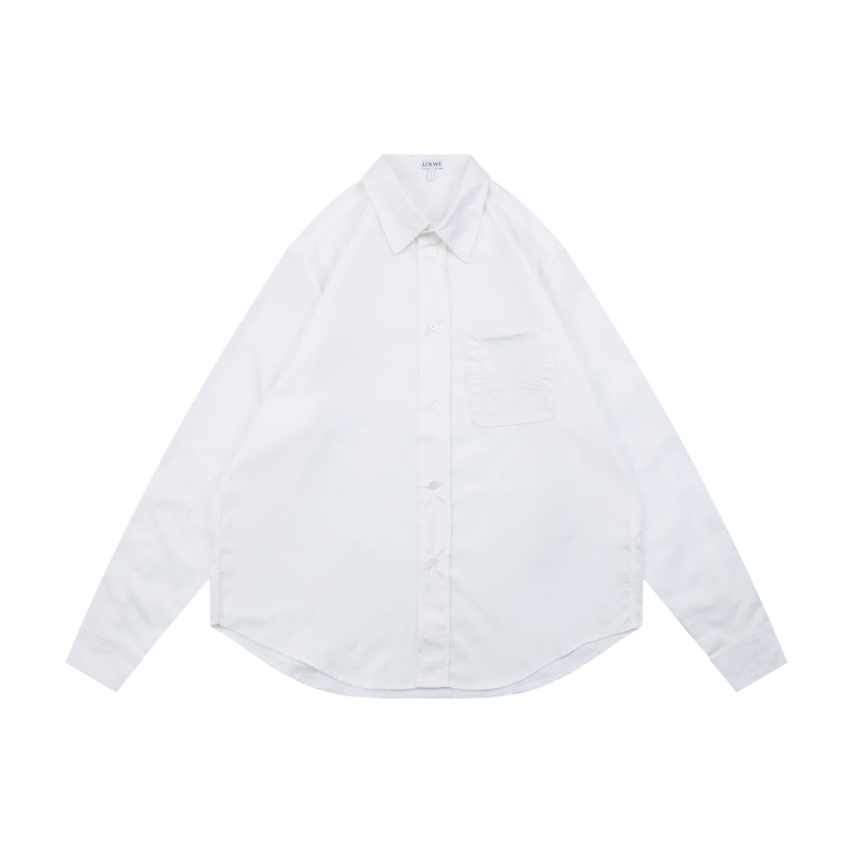 Loewe Tonal Anagram Jacquard Long Sleeve Shirt | White | LOE-TN-ANG-JCQ-LS-SHT-WHT