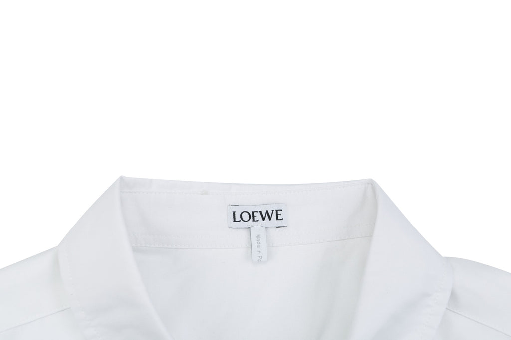 Loewe Tonal Anagram Jacquard Long Sleeve Shirt | White | LOE-TN-ANG-JCQ-LS-SHT-WHT