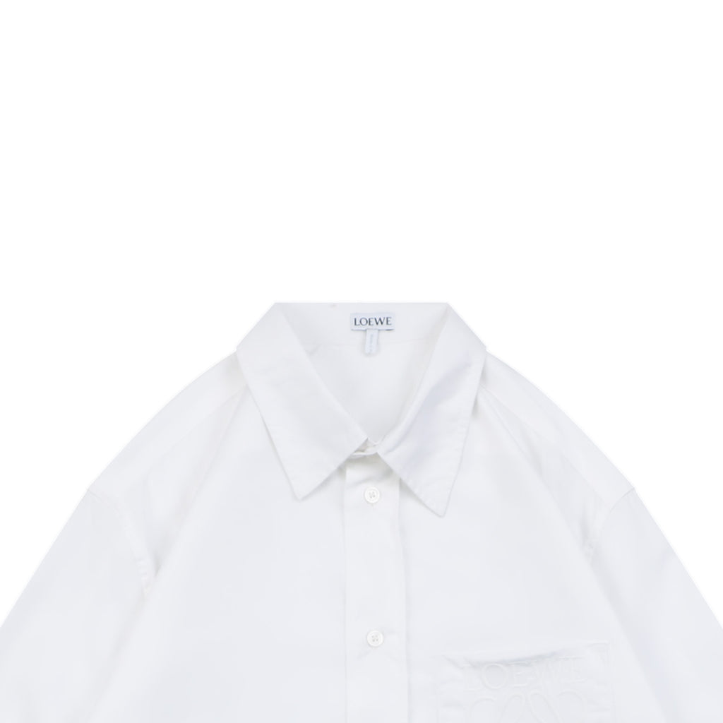 Loewe Tonal Anagram Jacquard Long Sleeve Shirt | White | LOE-TN-ANG-JCQ-LS-SHT-WHT