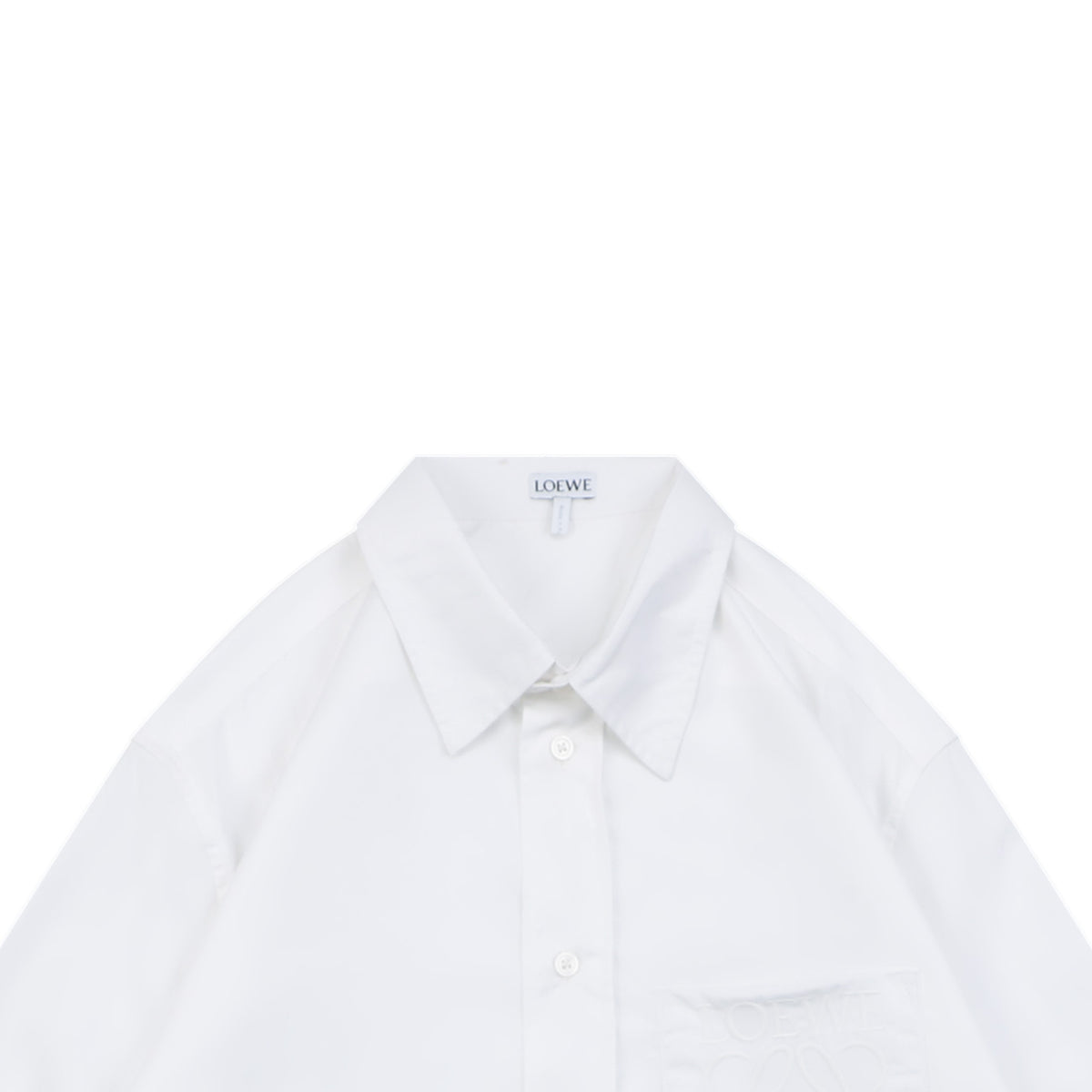 Loewe Tonal Anagram Jacquard Long Sleeve Shirt | White | LOE-TN-ANG-JCQ-LS-SHT-WHT