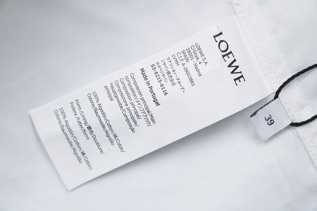 Loewe Tonal Anagram Jacquard Long Sleeve Shirt | White | LOE-TN-ANG-JCQ-LS-SHT-WHT