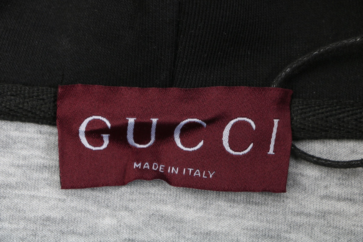 Gucci Tonal G Letter Right Chest Small Appliqué Patch Full-Zip Hoodie | Black | GUC-TN-G-LTR-RT-SML-APL-FZ-HDY-BLK