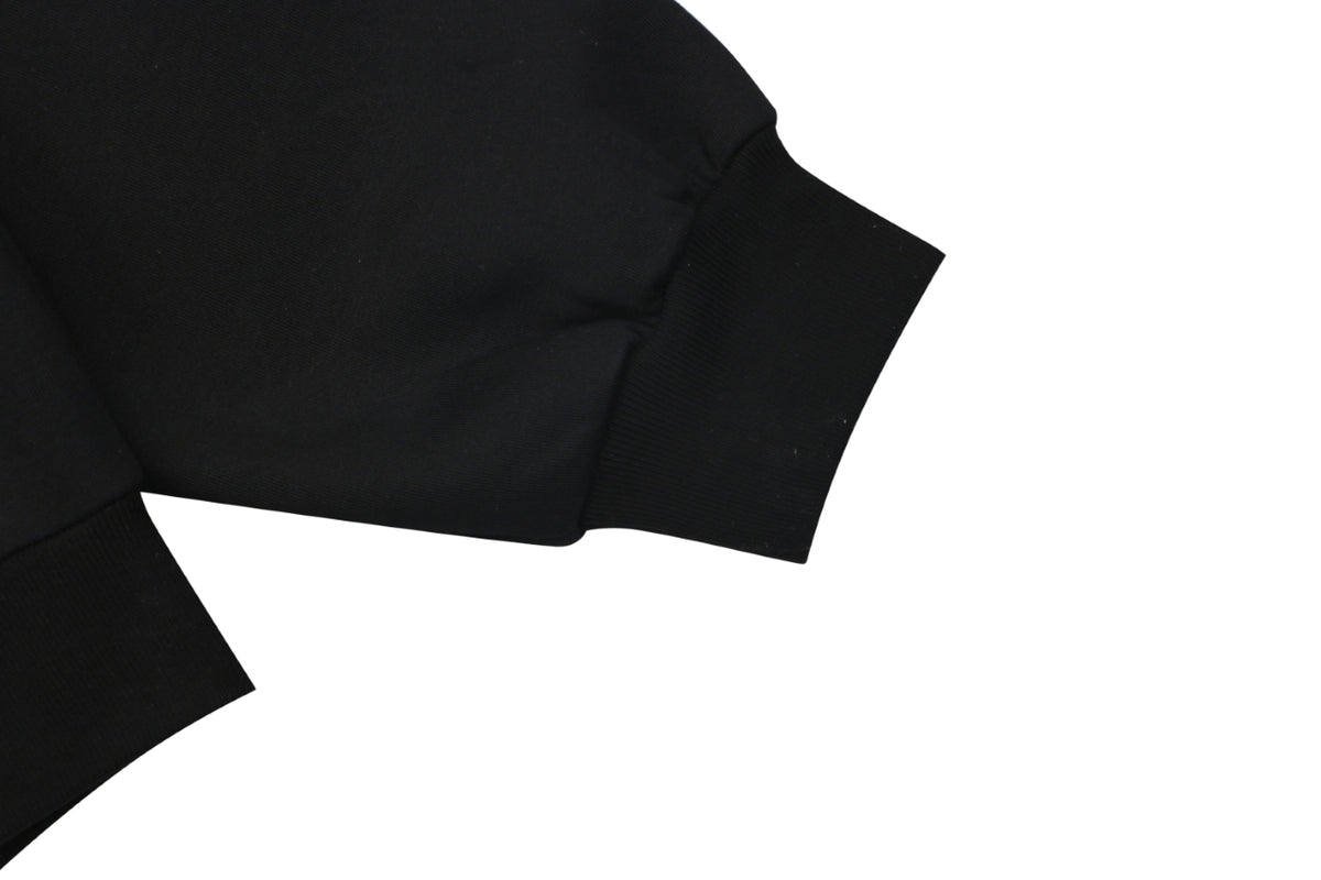 Gucci Tonal G Letter Right Chest Small Appliqué Patch Full-Zip Hoodie | Black | GUC-TN-G-LTR-RT-SML-APL-FZ-HDY-BLK