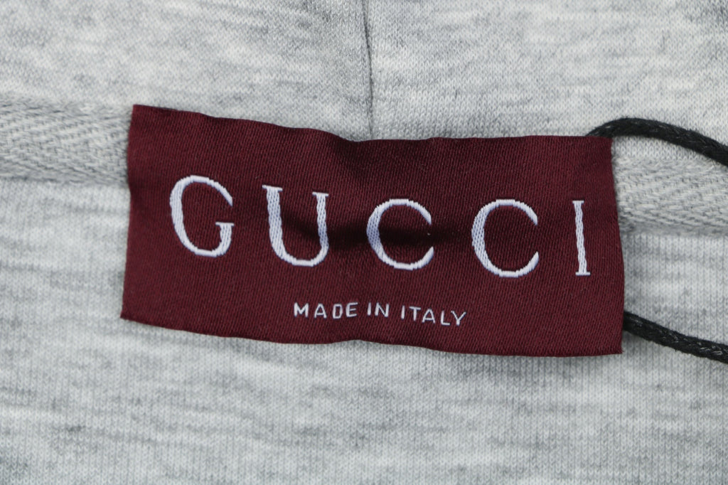 Gucci Tonal G Letter Right Chest Small Appliqué Patch Full-Zip Hoodie | Grey | GUC-TN-G-LTR-RT-SML-APL-FZ-HDY-GRY