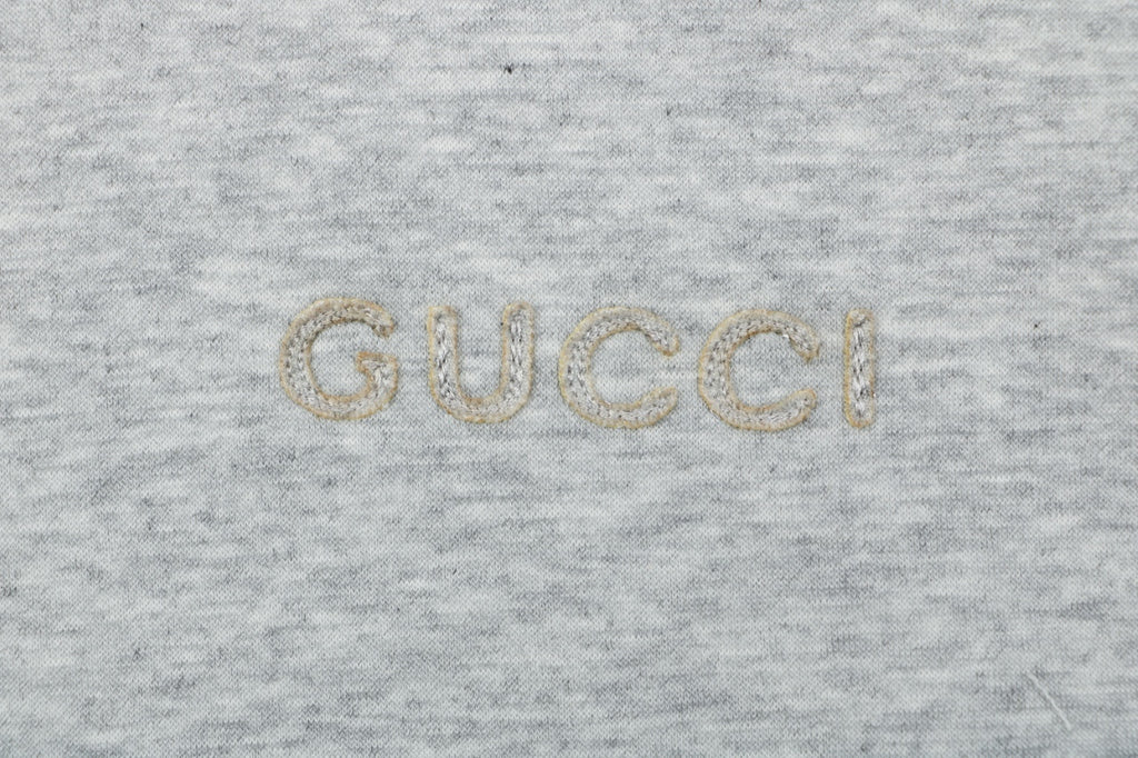 Gucci Tonal G Letter Right Chest Small Appliqué Patch Full-Zip Hoodie | Grey | GUC-TN-G-LTR-RT-SML-APL-FZ-HDY-GRY