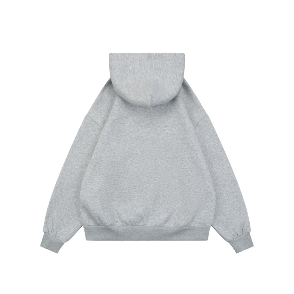 Gucci Tonal G Letter Right Chest Small Appliqué Patch Full-Zip Hoodie | Grey | GUC-TN-G-LTR-RT-SML-APL-FZ-HDY-GRY
