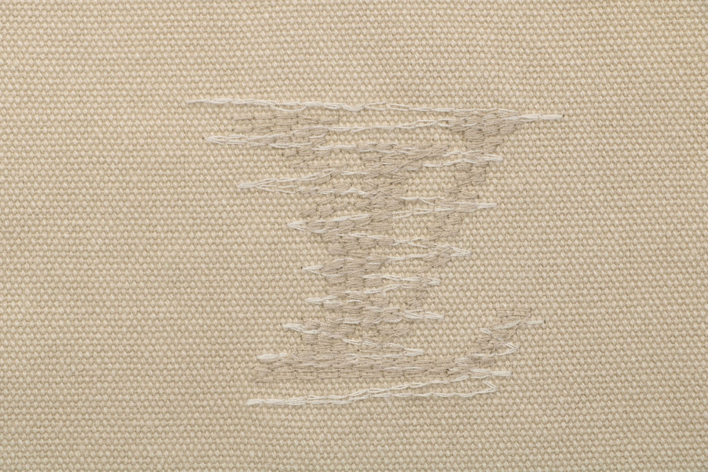 Louis Vuitton Hand-Painted LV Monogram Stitch-Embroidered Denim Jeans | Beige | LV-HP-MON-STH-EMB-DNM-JNS-BGE