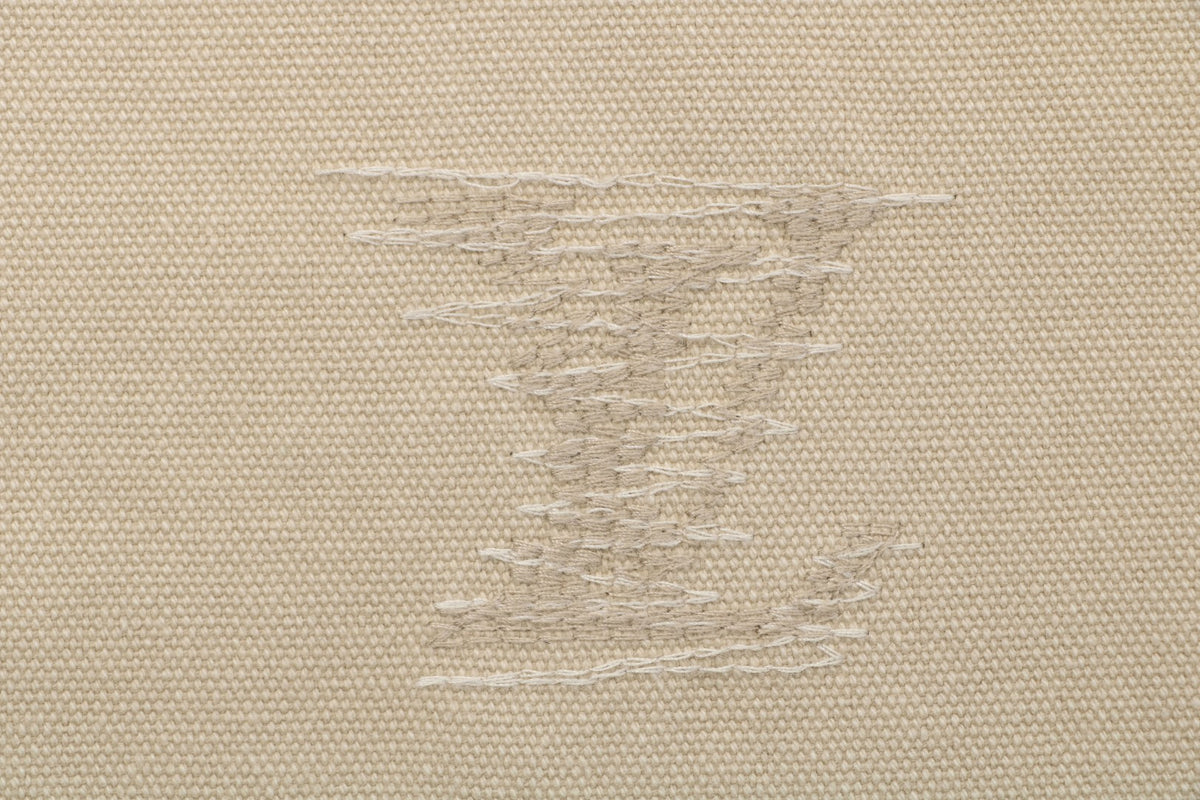 Louis Vuitton Hand-Painted LV Monogram Stitch-Embroidered Denim Jeans | Beige | LV-HP-MON-STH-EMB-DNM-JNS-BGE